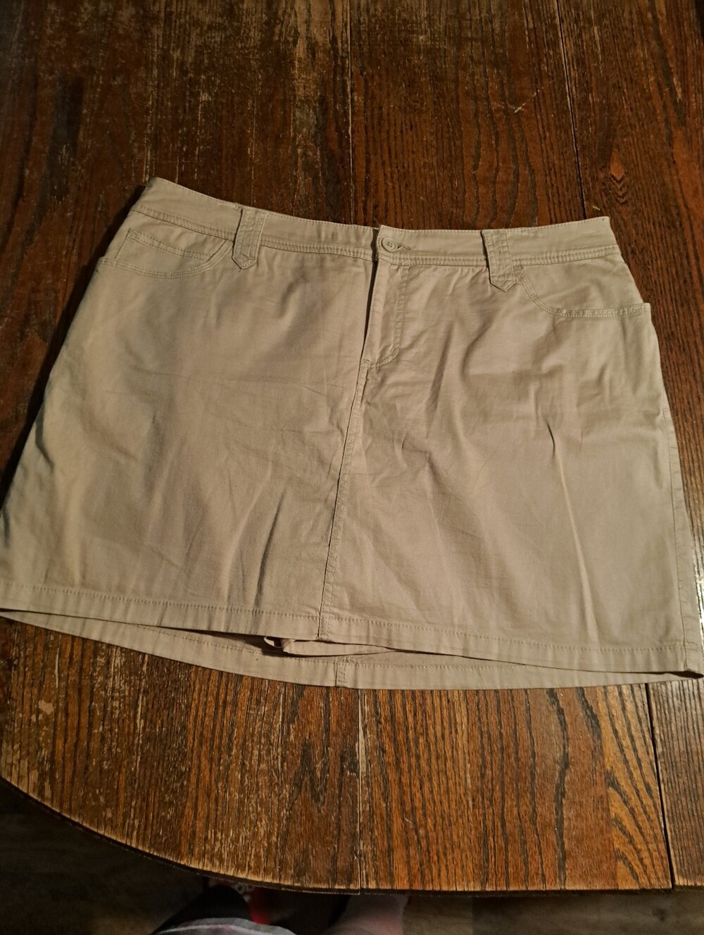 New 18W St Johns Bay Tan Khaki Skort Skirt With Under Shorts Pockets Belt Loops